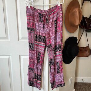 Robert Louis Boho Mixed Print Patchwork Pants